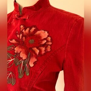 Unique Red Floral Jacket Vintage